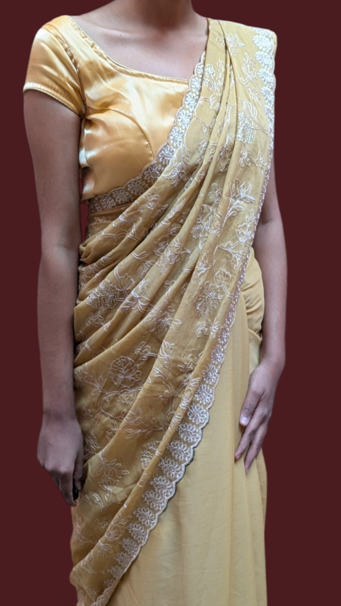 Saffron Regal Ethereal Graceful Saree