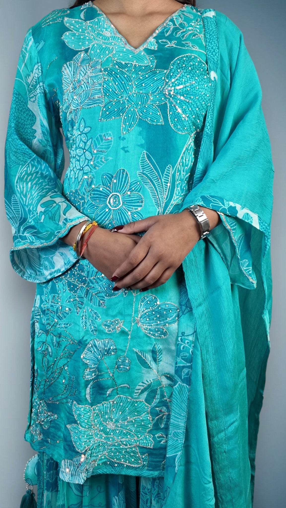 Azure Regal Opulent Couture Suit