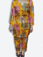 Saffron Regal Bloom Elegance Suit