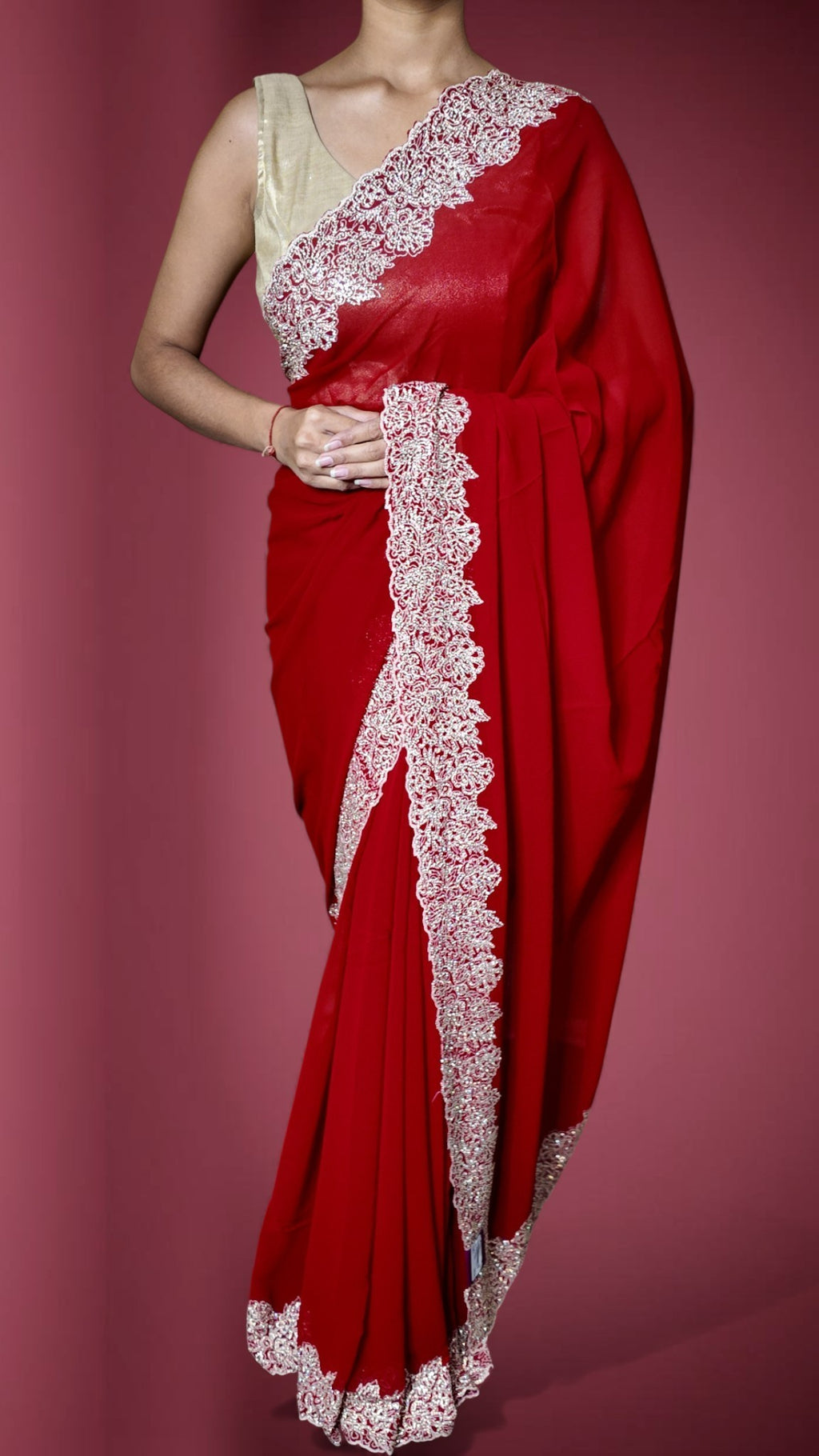 Crimson Regal Opulent Elegance Saree