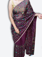 Plum Majestic Couture Bloom Saree