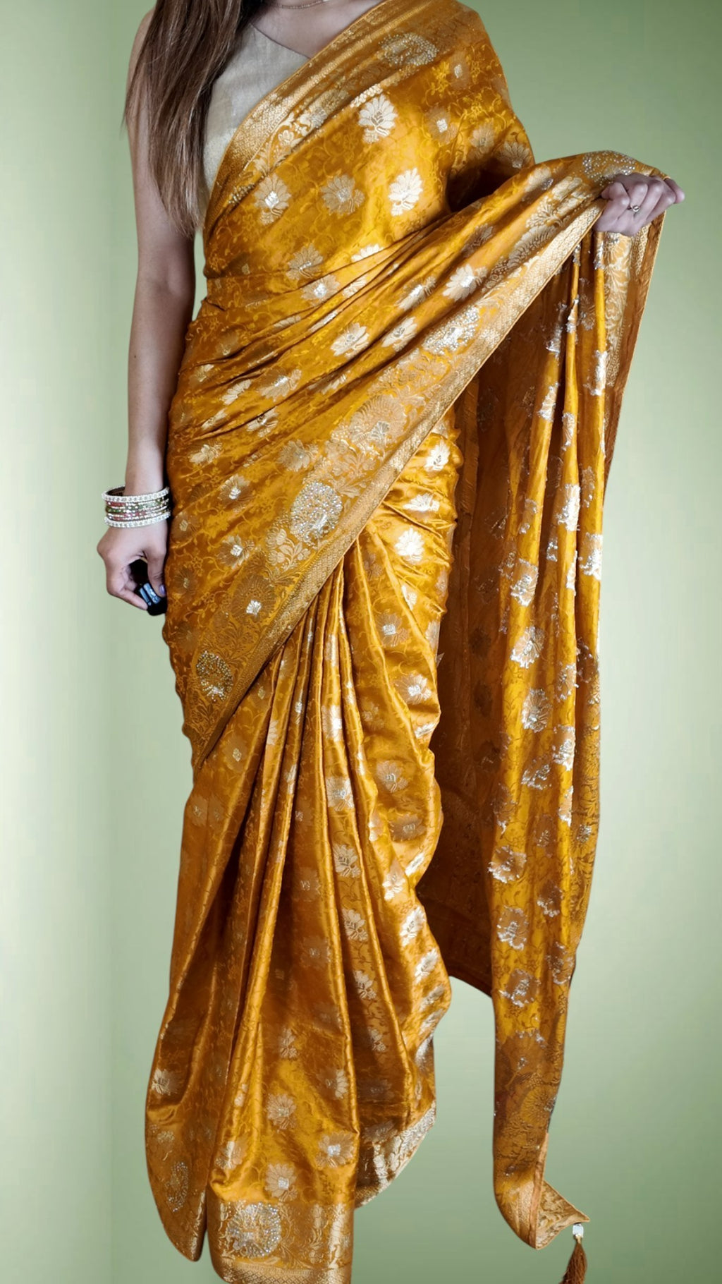 Pure Banarasi Silk Saree with Zari Butis & Pallu