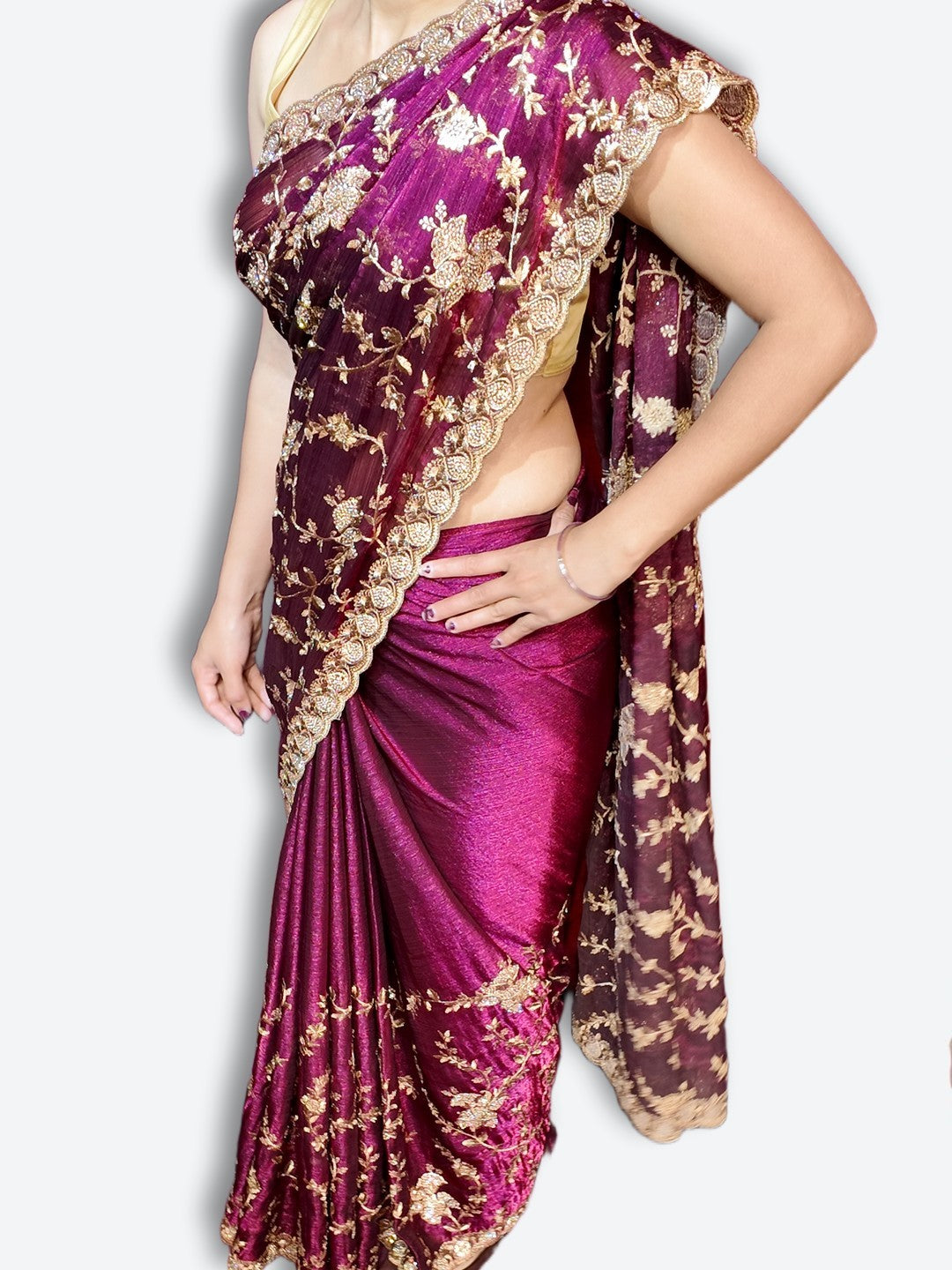 Bordeaux Regal Opulent Couture Saree