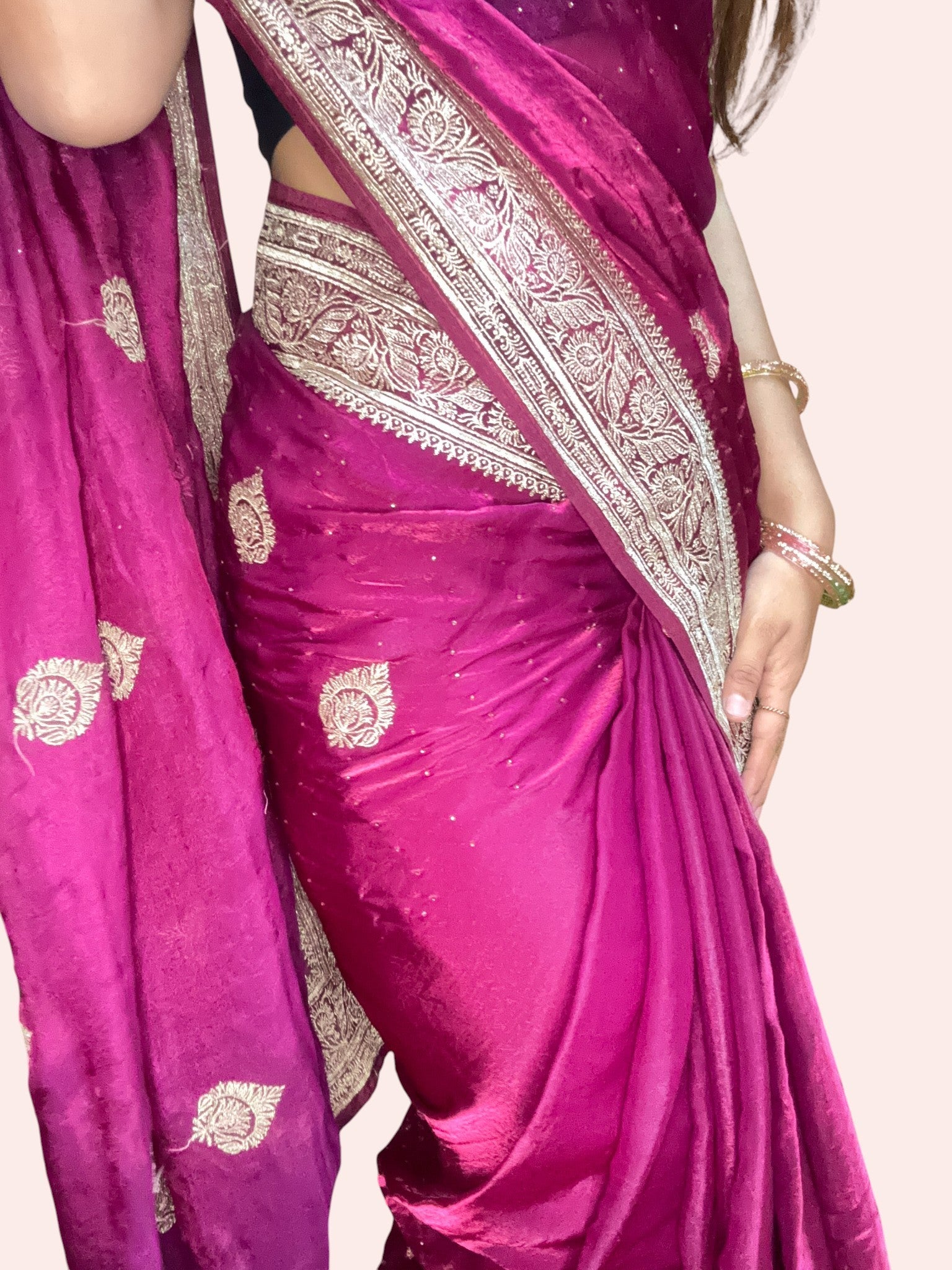 Fuchsia Regal Opulent Heritage Saree