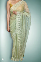 Sage Ethereal Regal Elegance Saree
