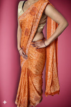 Tangerine Radiant Majestic Couture Saree