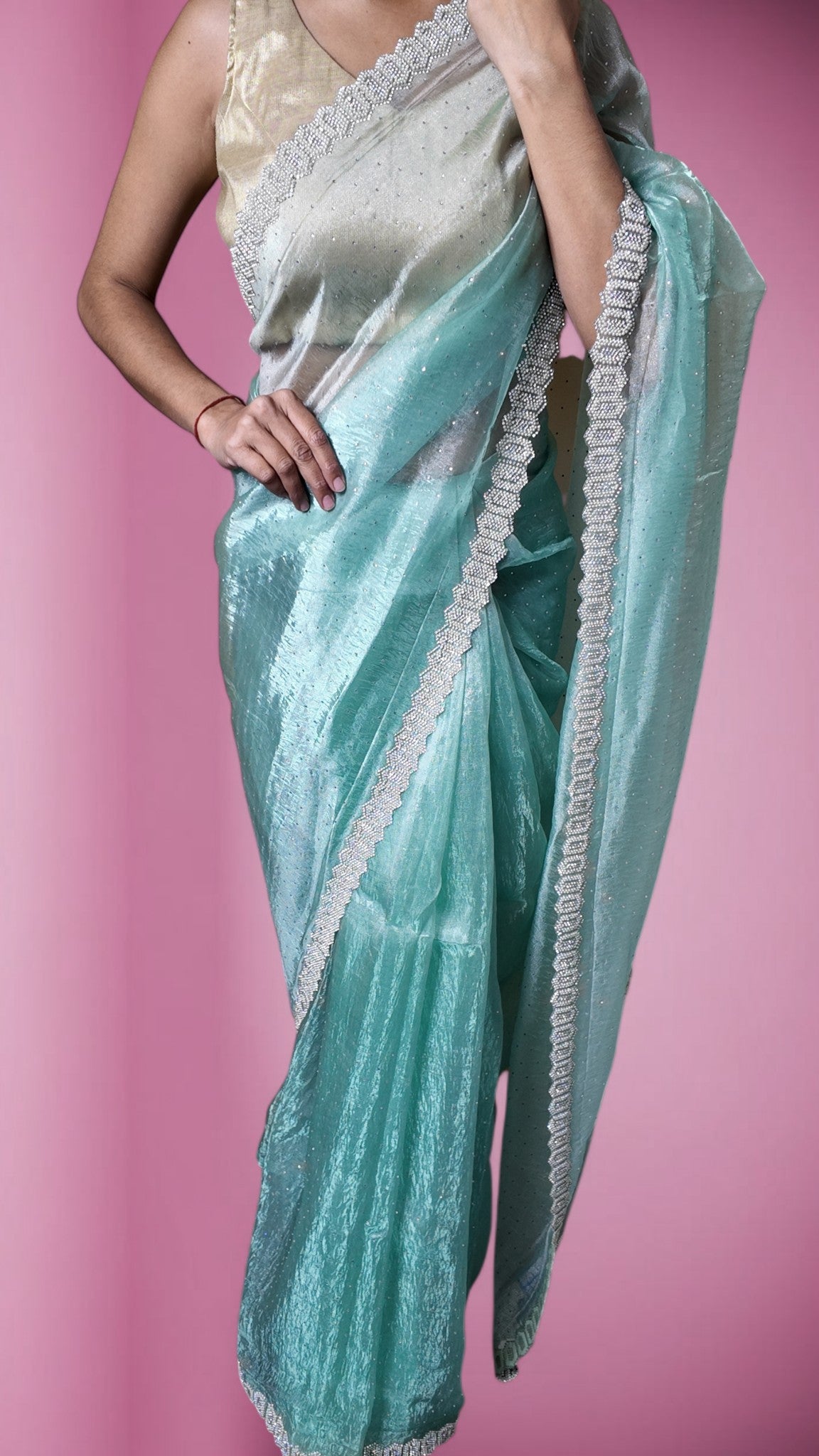 Mint Ethereal Glamour Charm Saree