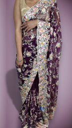 Amethyst Regal Opulent Bloom Saree