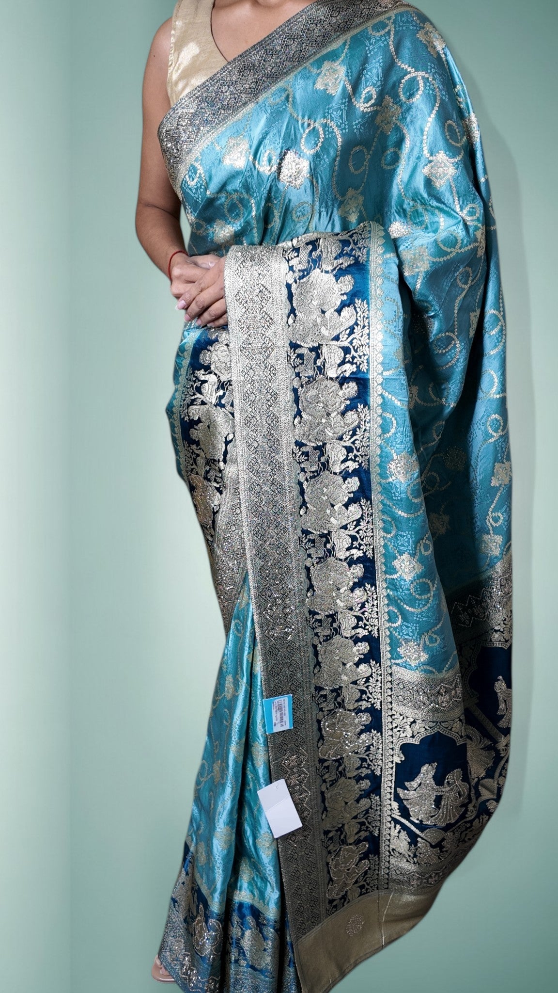 Azure Majestic Opulent Heritage Saree