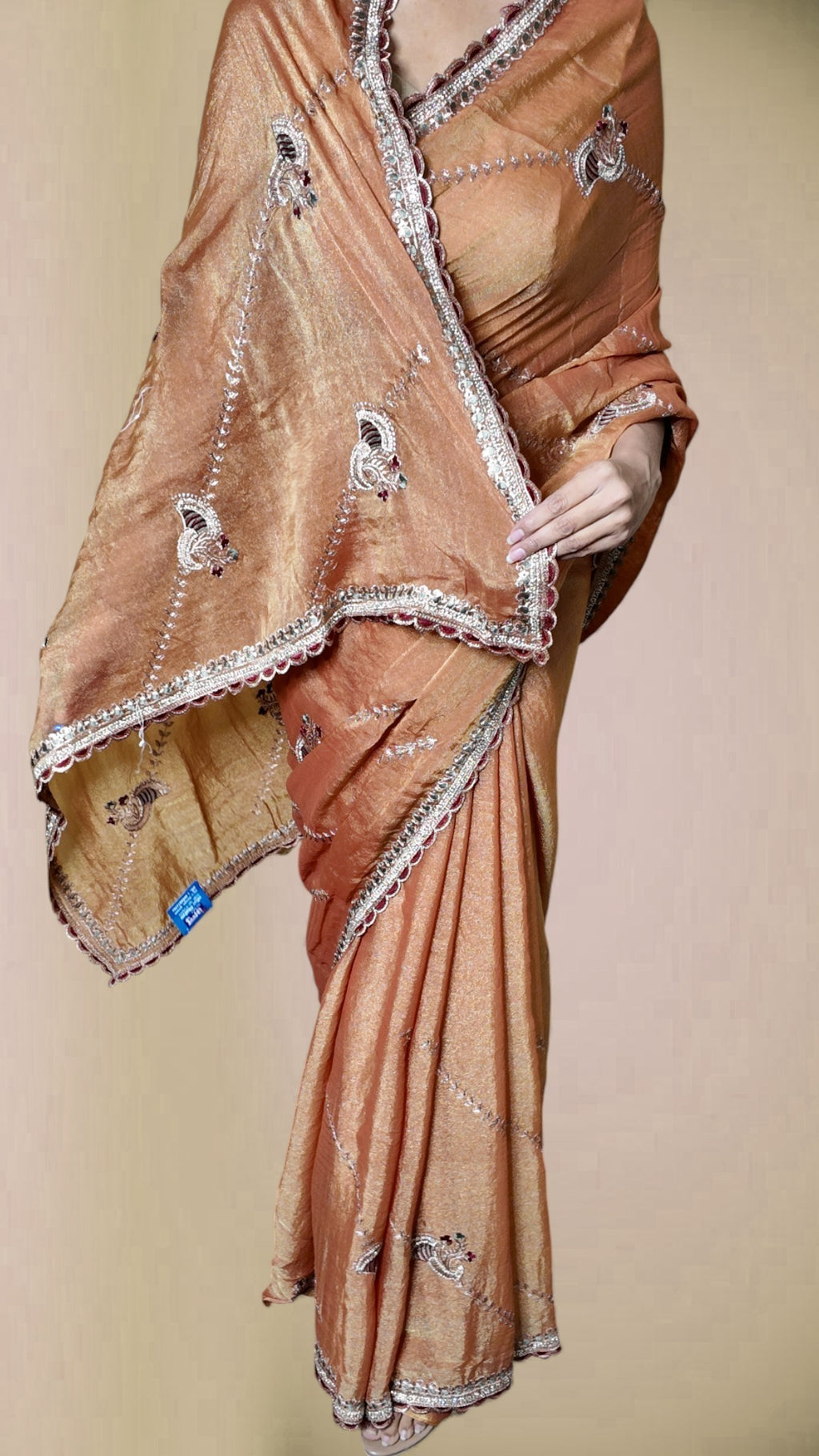 Apricot Ethereal Regal Bloom Saree