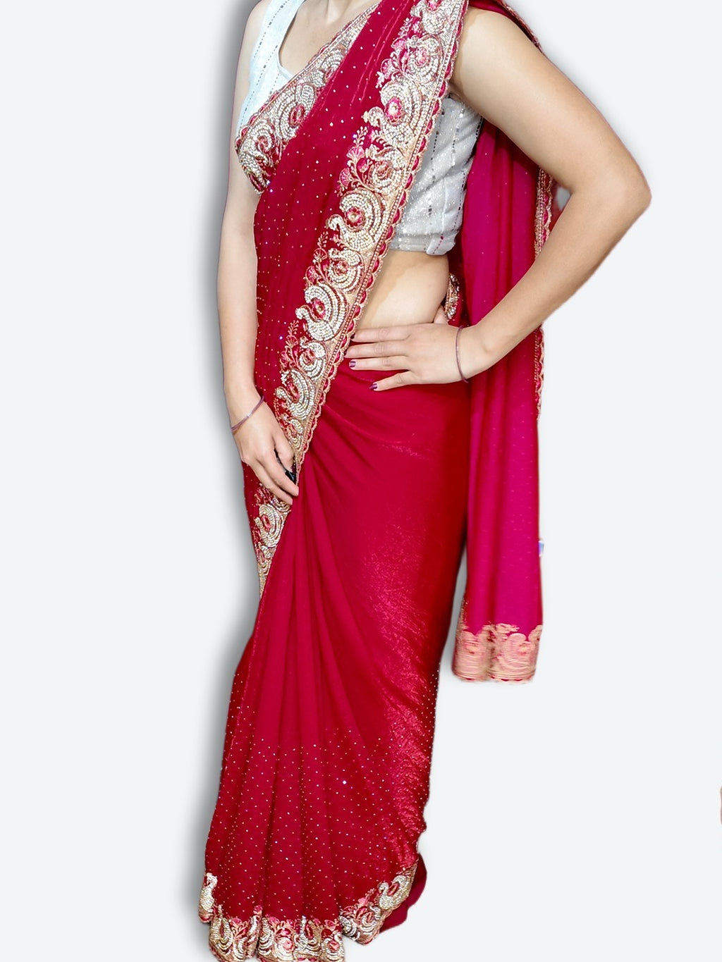 Fuchsia Regal Opulent Couture Saree