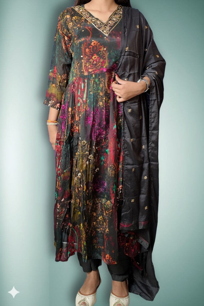 Onyx Regal Couture Bloom Anarkali
