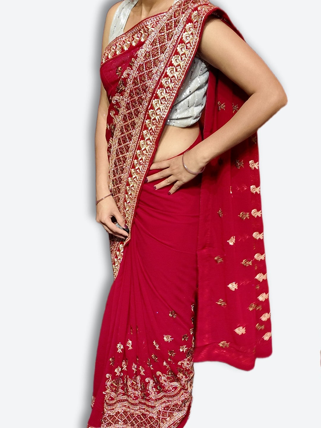 Crimson Regal Opulent Heritage Saree