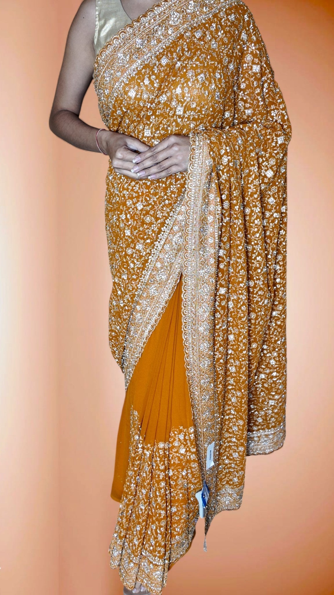 Saffron Regal Opulent Couture Saree