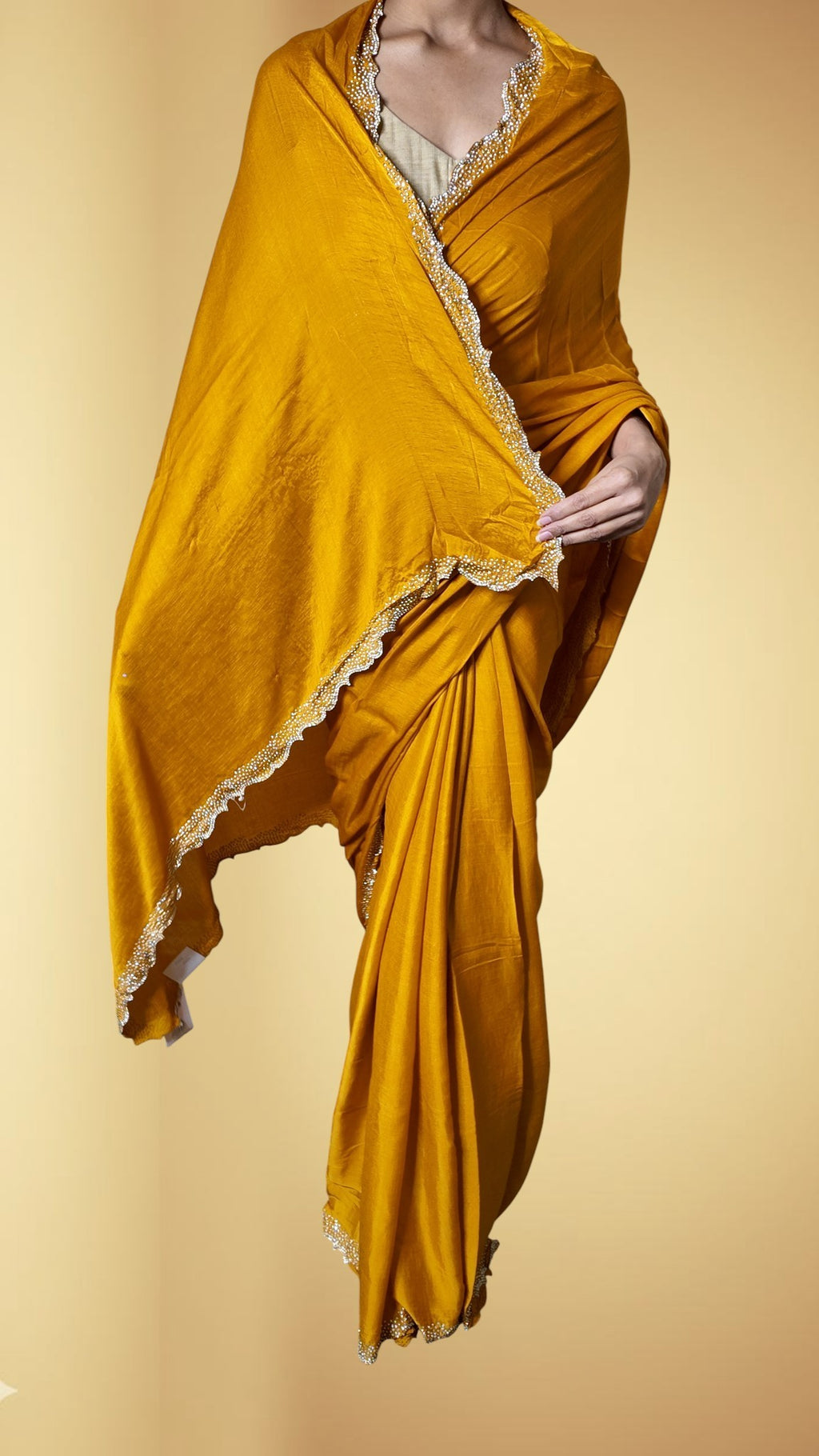 Saffron Regal Opulent Elegance Saree