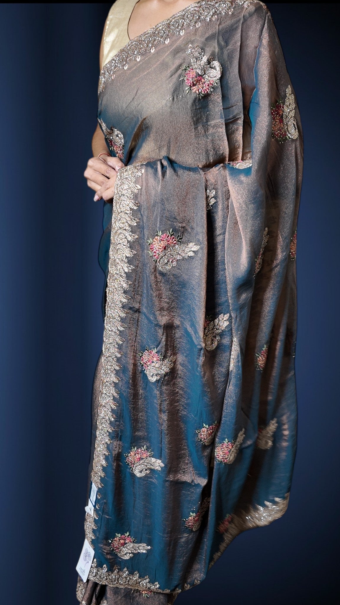 Turquoise Regal Opulent Essence Saree