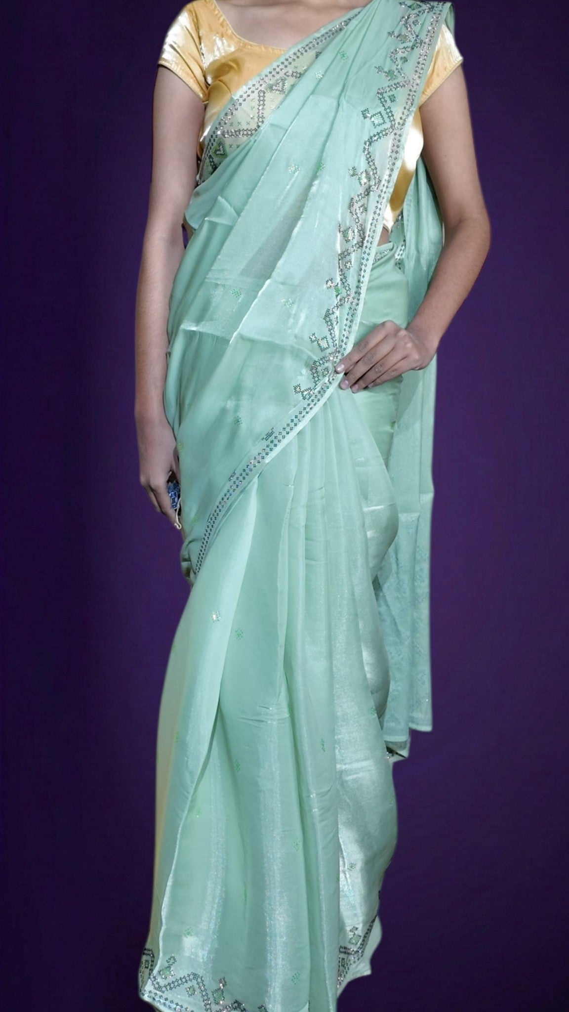 Mint Ethereal Regal Elegance Saree