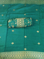 Traditional Teal Suit with Beautiful Zari & Thread Work