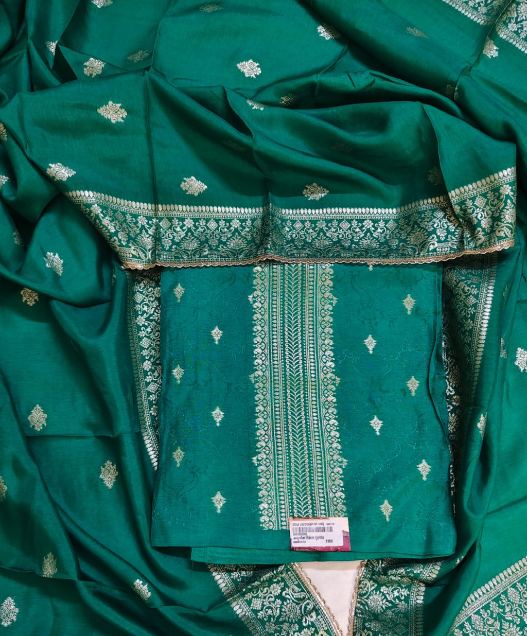 Traditional Teal Suit with Beautiful Zari & Thread Work
