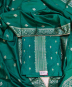 Traditional Teal Suit with Beautiful Zari & Thread Work