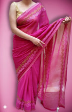 Fuchsia Majestic Couture Bloom Saree