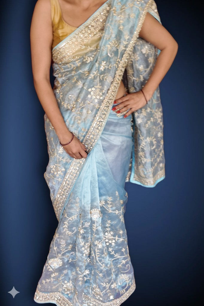 Azure Regal Opulent Elegance Saree