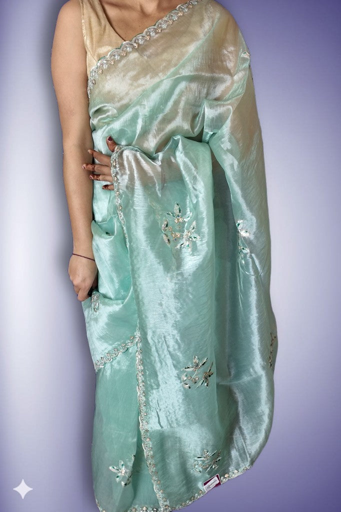 Mint Ethereal Radiant Elegance Saree