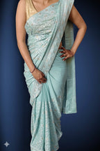 Mint Ethereal Opulent Elegance Saree