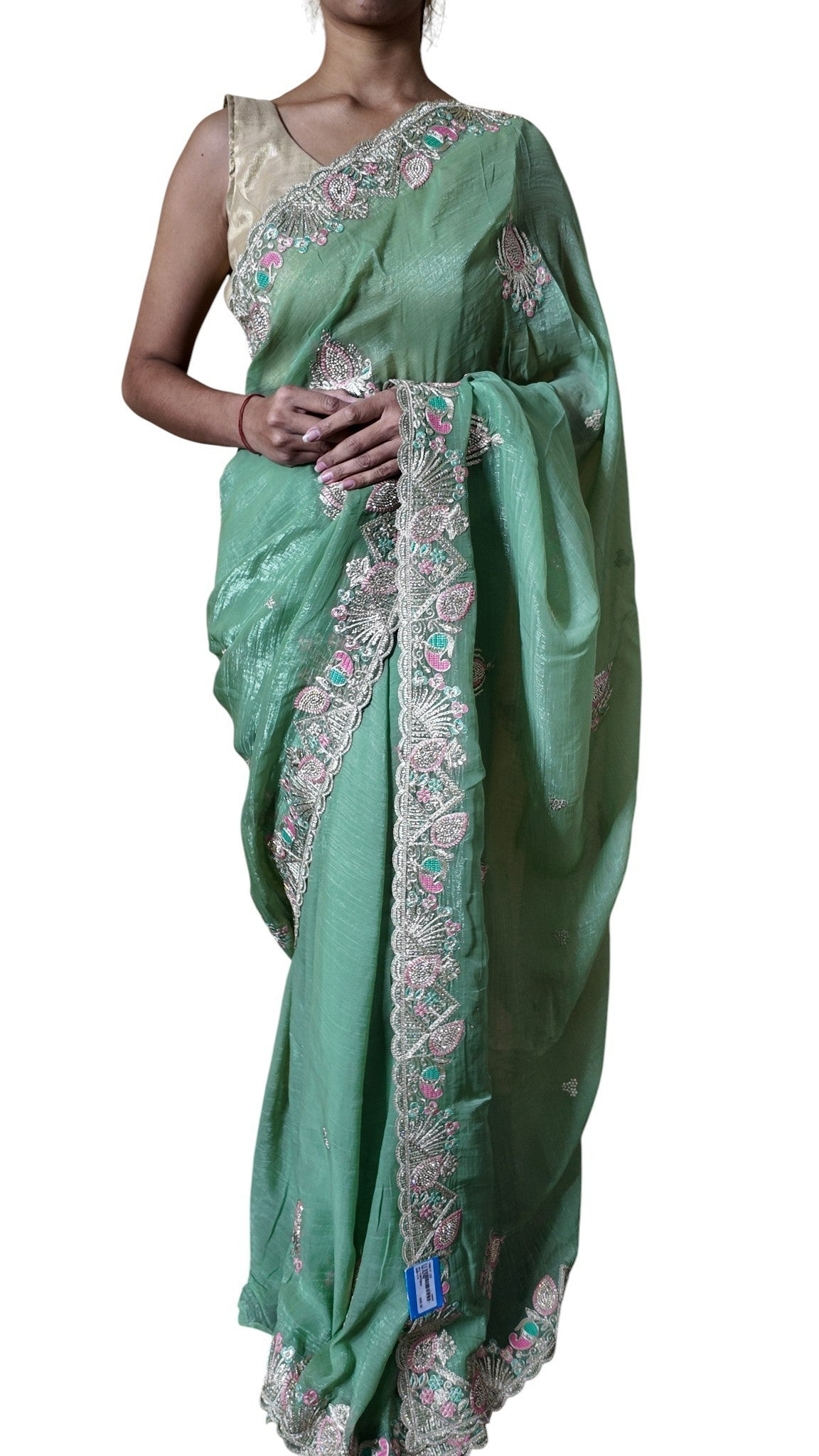 Mint Ethereal Radiant Elegance Saree