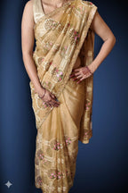 Champagne Regal Exquisite Bloom Saree