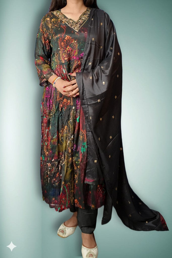 Onyx Regal Couture Bloom Anarkali