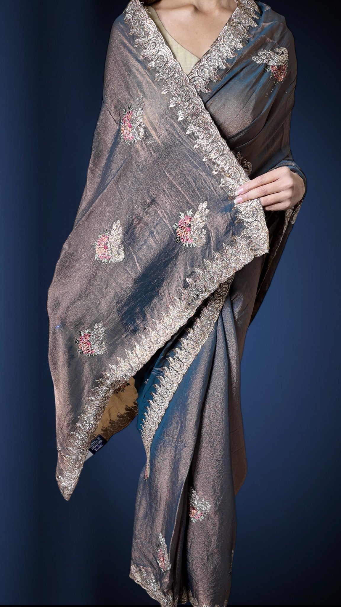 Turquoise Regal Opulent Essence Saree