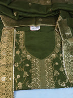 Green Embroidered Suit with Heavy Neck Work