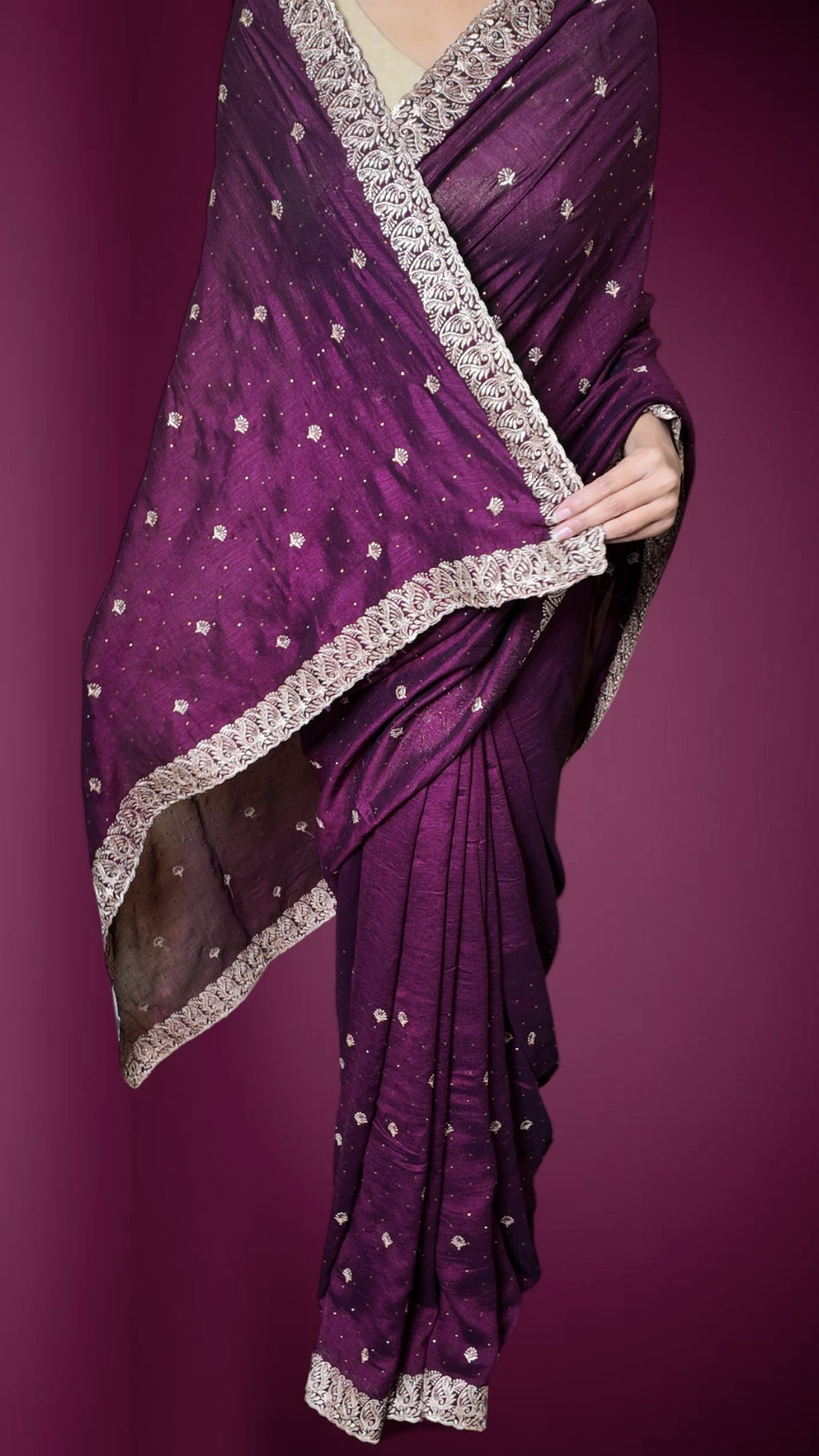Plum Regal Opulent Essence Saree