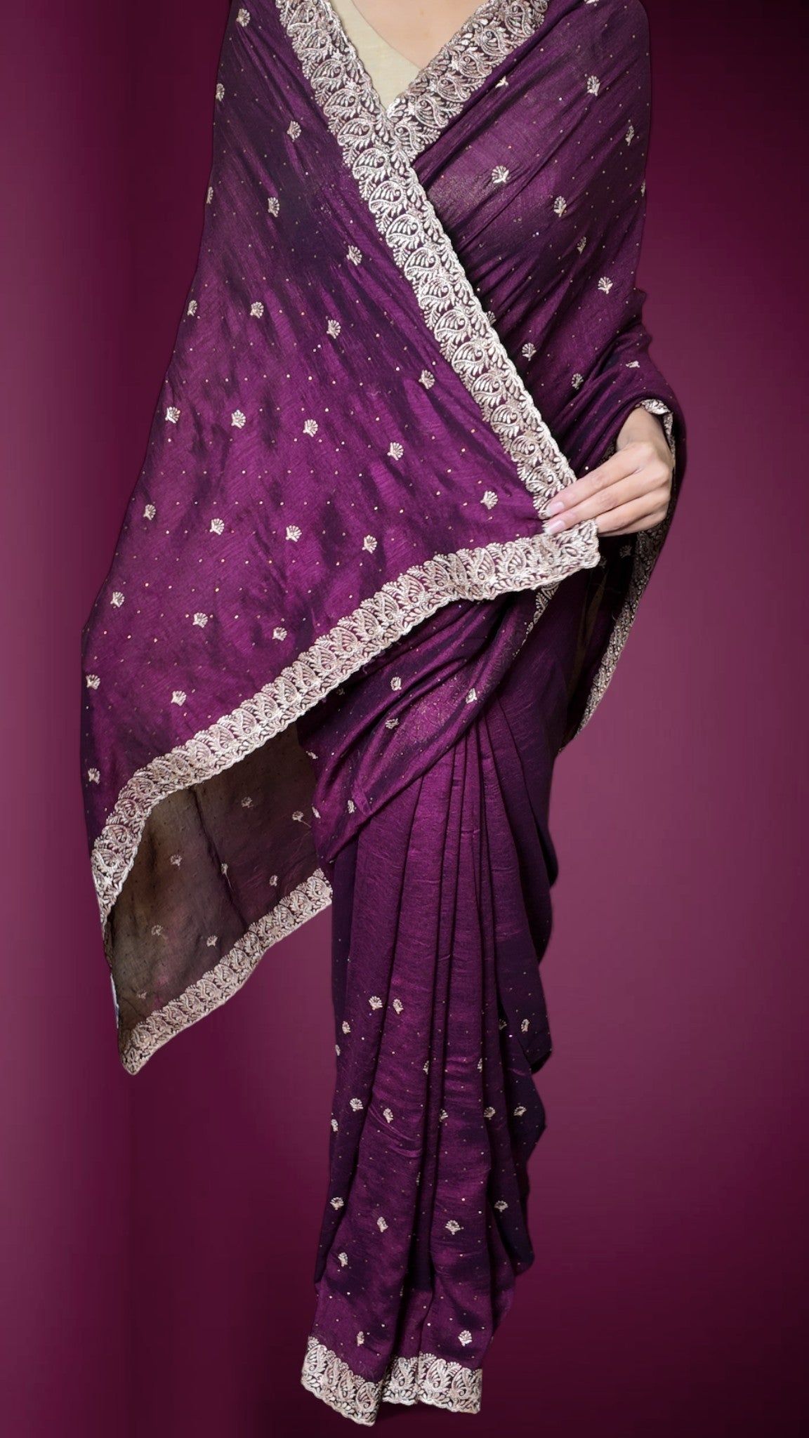 Plum Regal Opulent Essence Saree