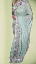 Sage Ethereal Regal Bloom Saree