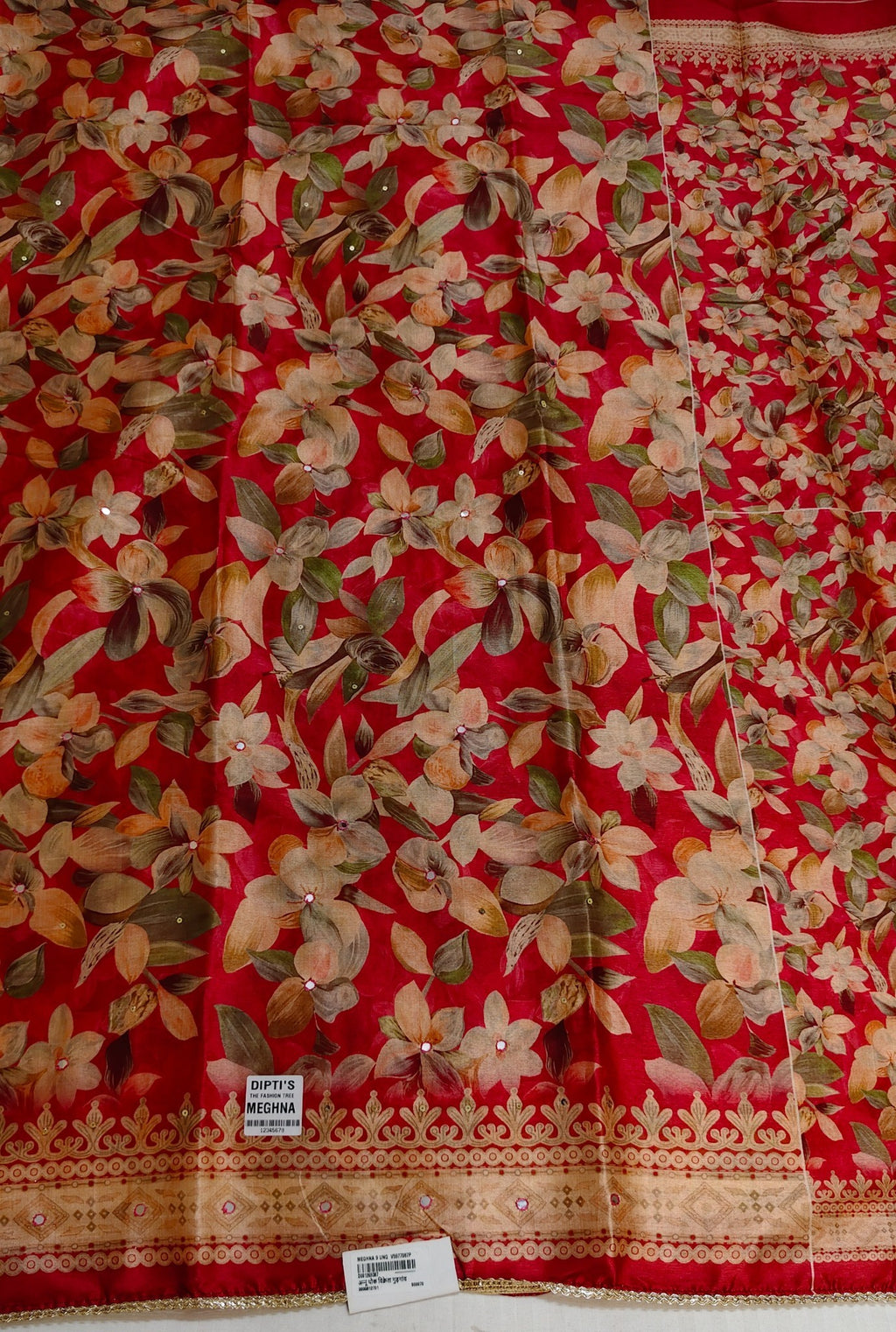 Crimson Regal Opulent Bloom Saree