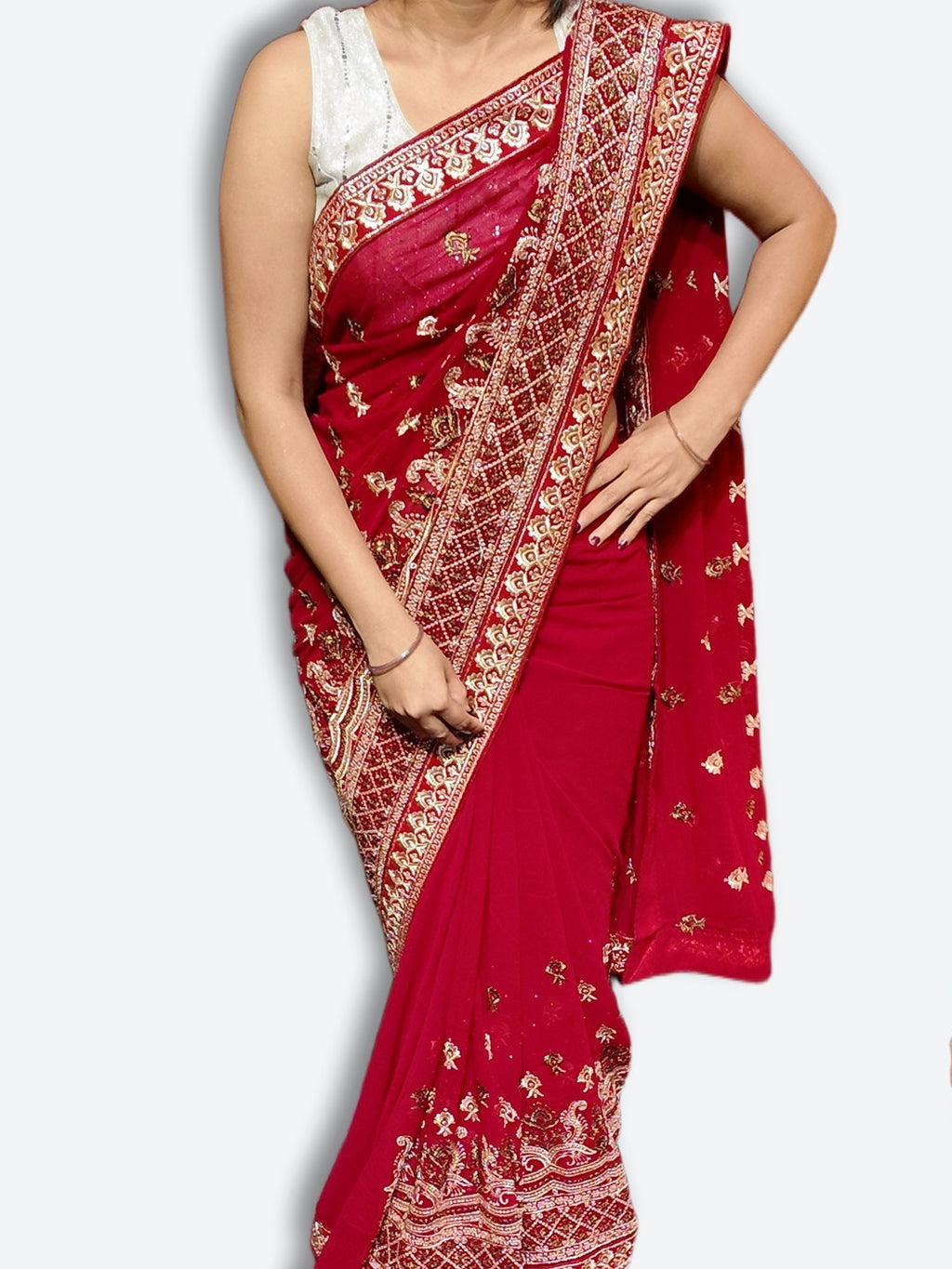 Crimson Regal Opulent Heritage Saree