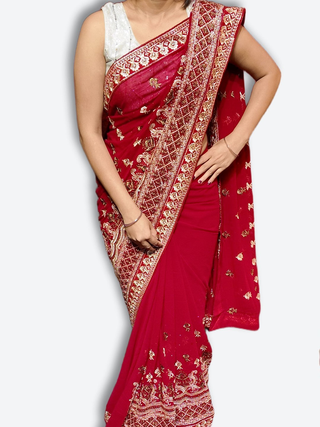Crimson Regal Opulent Heritage Saree