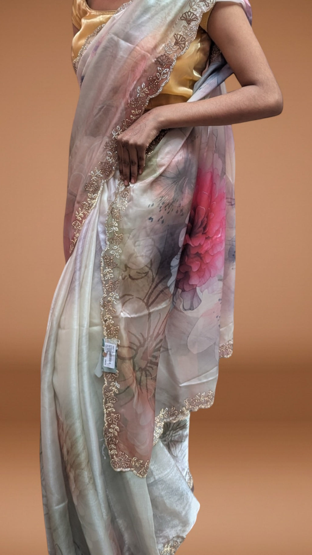 Ivory Ethereal Bloom Couture Saree