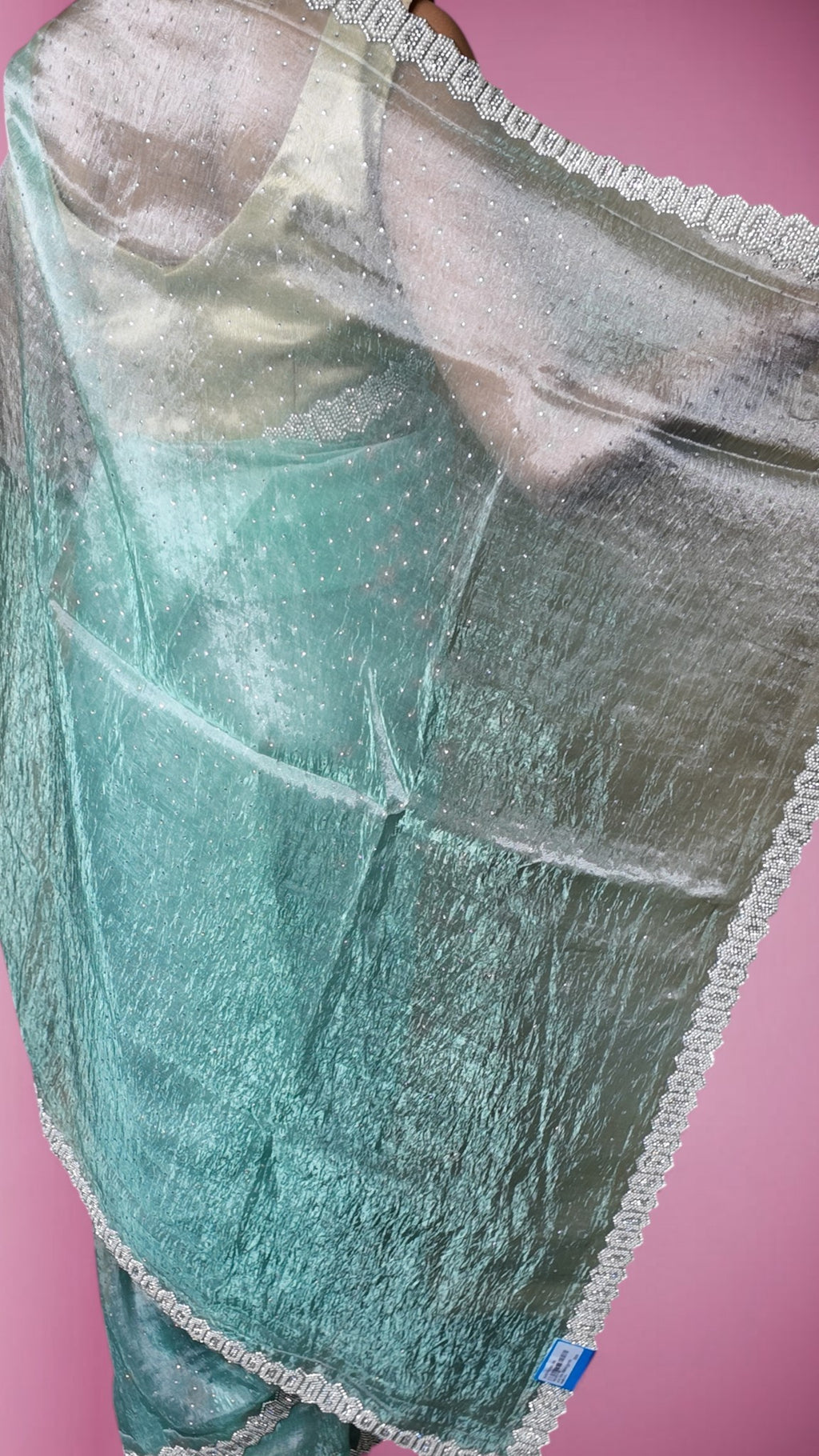 Mint Ethereal Glamour Charm Saree