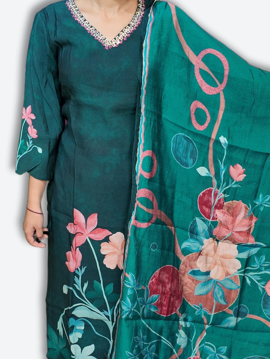 Jade Graceful Bloom Couture Suit