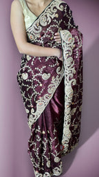 Burgundy Regal Opulent Heritage Saree