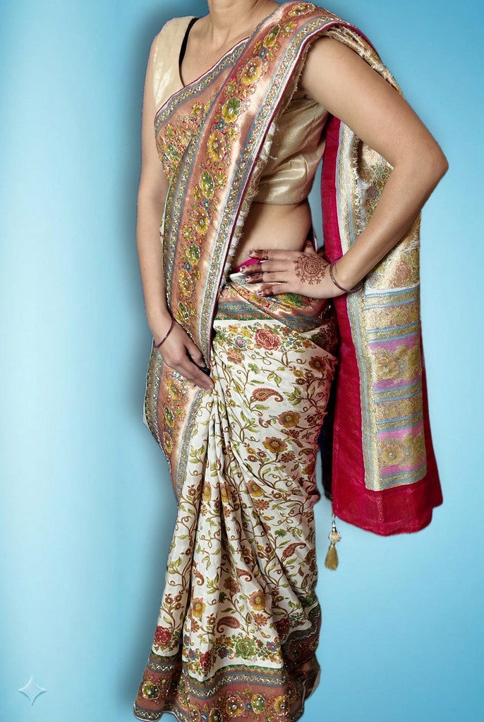 Ivory Regal Exquisite Heritage Saree
