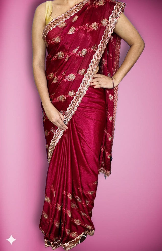 Bordeaux Regal Opulent Heritage Saree