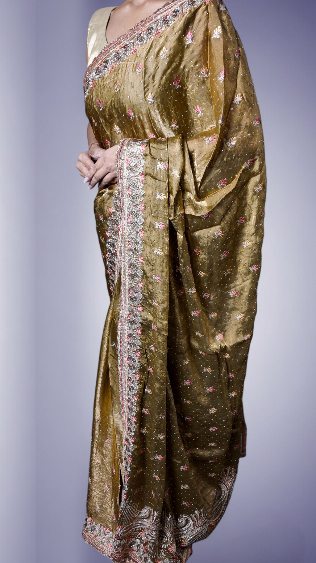 Champagne Regal Opulent Heritage Saree