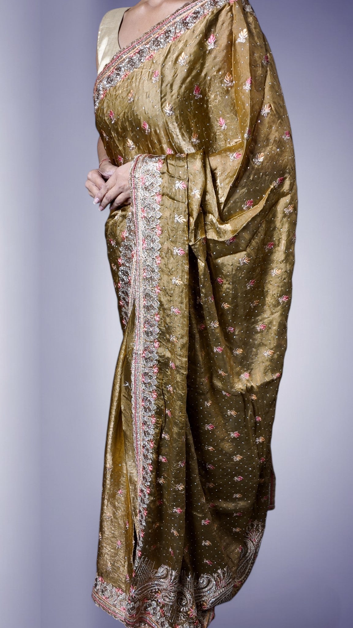 Champagne Regal Opulent Heritage Saree