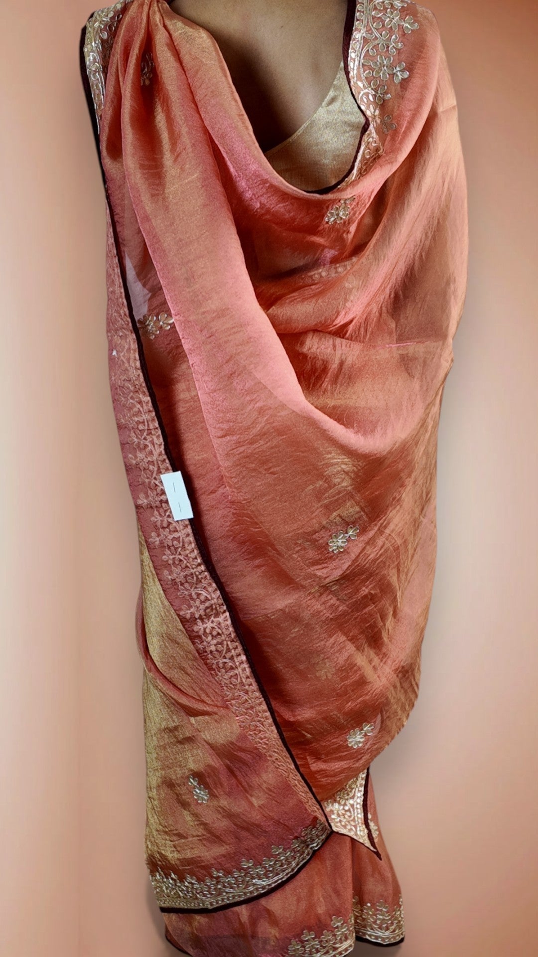 Apricot Ethereal Regal Bloom Saree