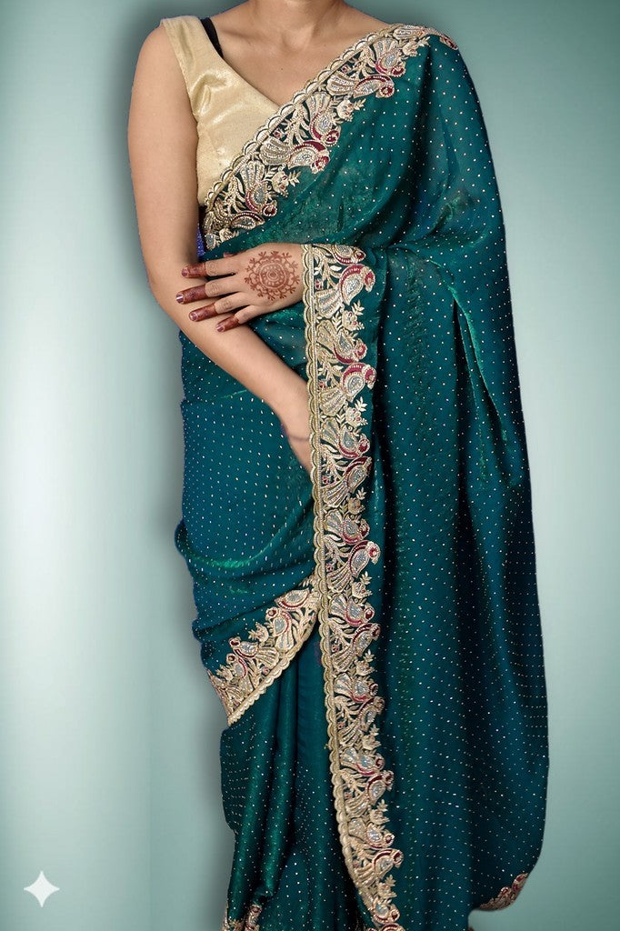 Emerald Regal Exquisite Couture Saree