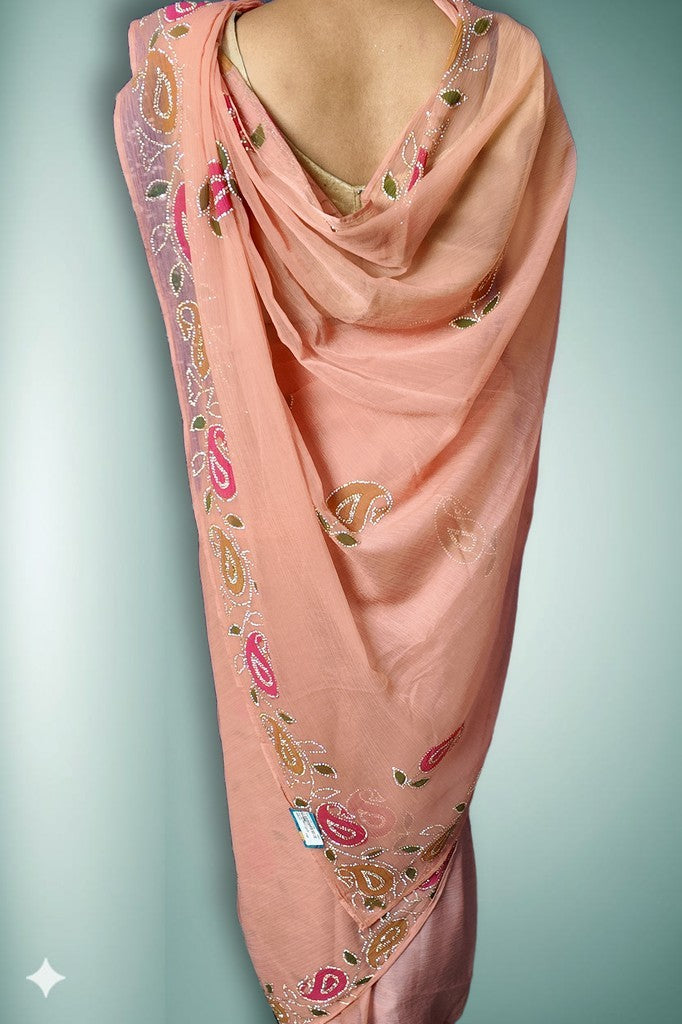 Apricot Graceful Opulent Charm Saree